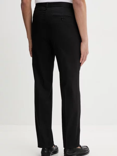 Calvin Klein egyenes férfi nadrág pamuttal fekete