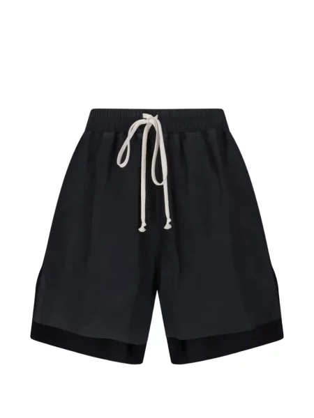 Pantaloni scurți Rick Owens din piele cu cordon negru