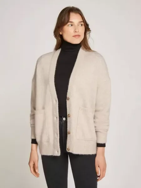 Calvin Klein Jeans Cardigan cu adaos de lână bej
