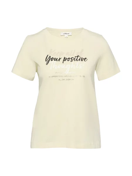 S.Oliver Majica svetlo rumena / srebrno-siva bela