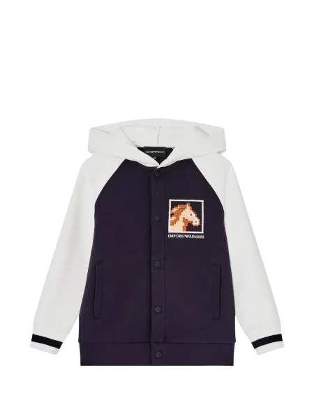 Bluza z kapturem dziecięca Emporio Armani niebieska