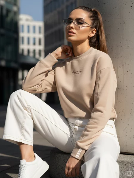 Bluza oversize AWIOL kremowa Dstreet