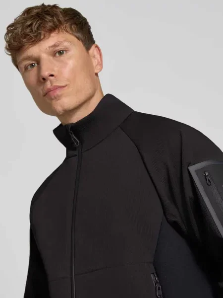 Boss Kurtka Cord Fleece Z Mieszanki Materiałów schwarz czarna