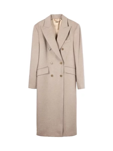 GOBI Cashmere Palton de primăvară-toamnă Double-Breasted Long Coat taupe gri