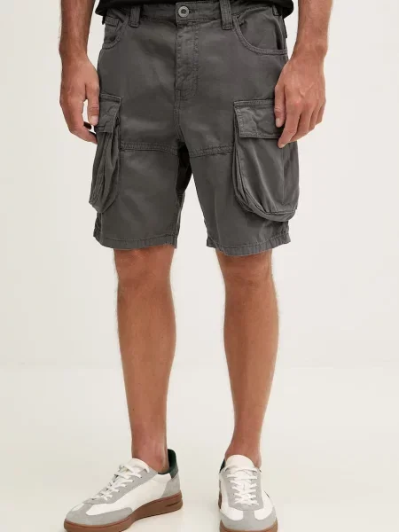 Alpha Industries pantaloni scurți cargo pentru bărbați din Canvas Cargo Short gri