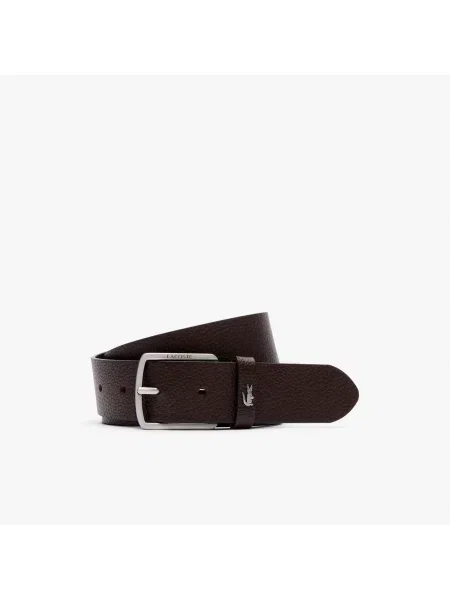 Lacoste Pasek Ze Skóry Ziarnistej brązowy