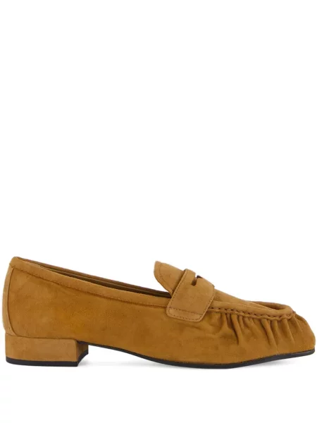 Kožené loafers Prada hnědé