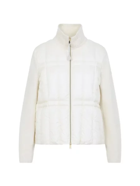Pletená prošívaný bunda Moncler bílá