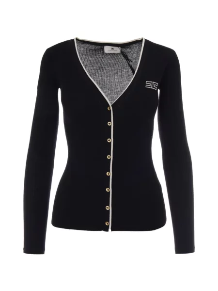 Cardigan Elisabetta Franchi cu autograf negru
