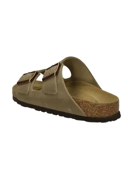 Lekkie klapki Birkenstock skórzane brązowe