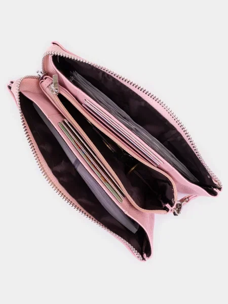Кожаный клатч St Leather Accessories розовый