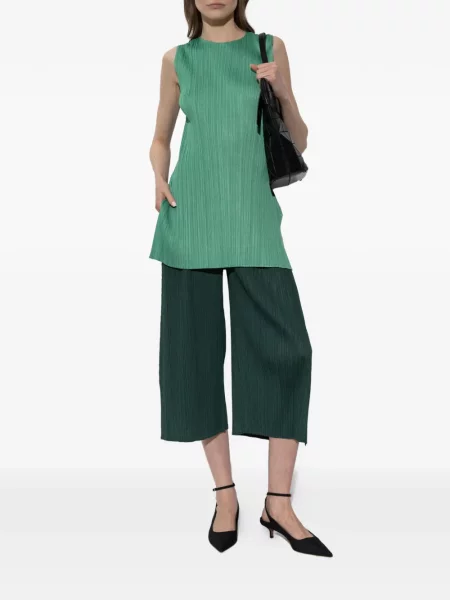 Pantaloni Pleats Please Issey Miyake verde