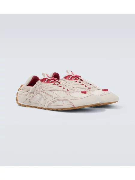 Sneakerși Bottega Veneta din piele de căprioară alb