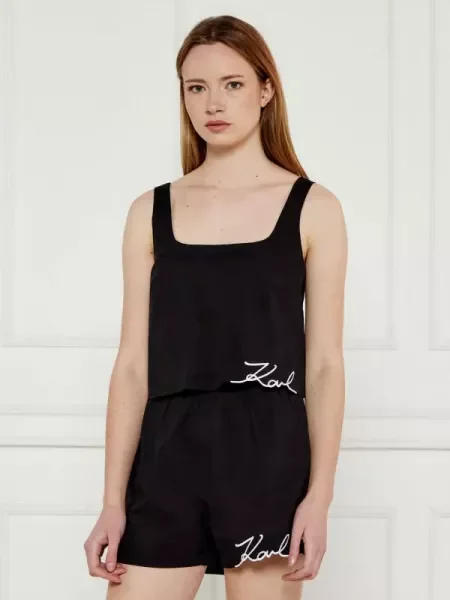 Karl Lagerfeld Jeans Top | Cropped Fit fekete