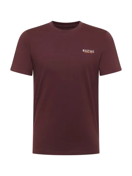 MUSTANG Tricou Austin maro închis / portocaliu închis alb