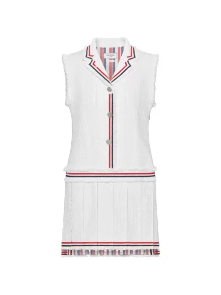 Rochie Thom Browne din tweed alb