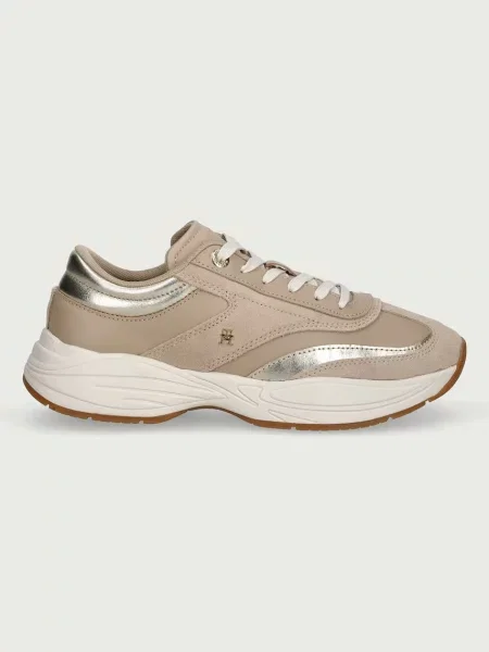 Tommy Hilfiger TH MODERN SPORTY RUNNER LEATHER superge usnjene bež