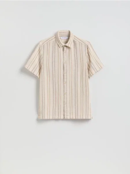 Reserved Cămașă comfort fit din structurat bej