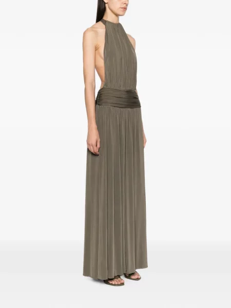 Rochie maxi Arcina Ori cu gât halter gri