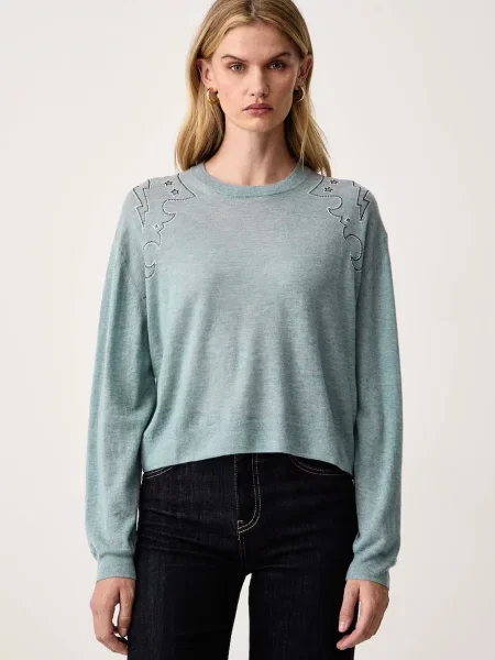 Zadig&Voltaire pulover pentru femei din cașmir SWAPY albastru