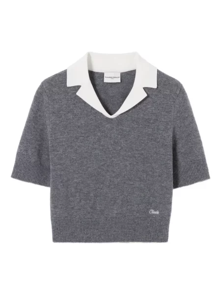 Haftowana krótka bluza Claudie Pierlot szara