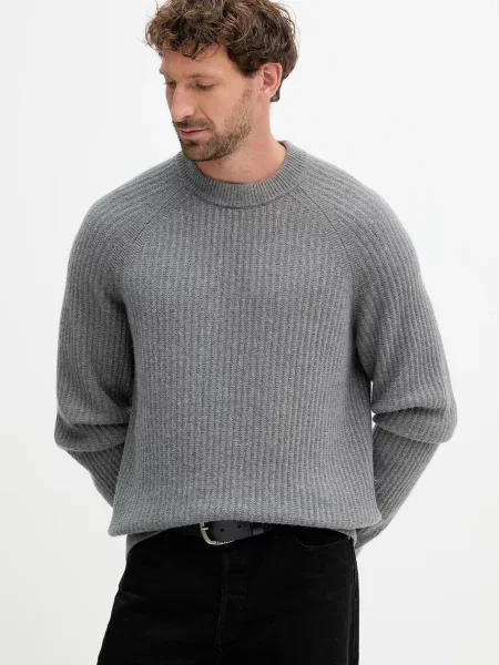 BOSS Orange pulover de lână gri