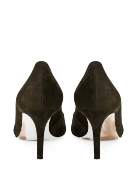 Pantofi cu toc Gianvito Rossi din piele de căprioară verde
