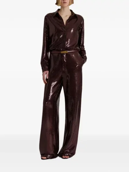 Pantaloni Alberta Ferretti cu paiete roșu