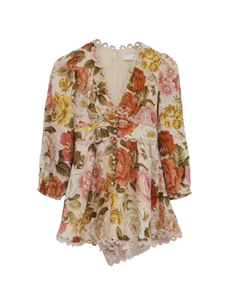 Salopetă scurtă Zimmermann cu model floral cu imagine