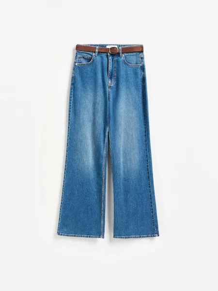 Reserved Джинси wide leg з додаванням ліоцелу синій