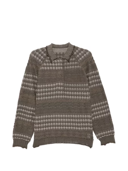 Pulover Jnby cu imagine cu imprimeu geometric maro