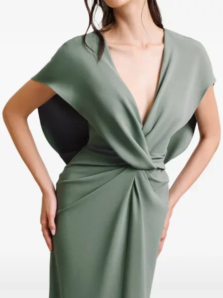 Rochie maxi Gemy Maalouf drapată de costum verde