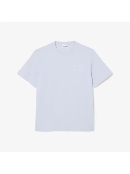 Lacoste Dżersejowy T-Shirt Z Tłoczonym Logo niebieski