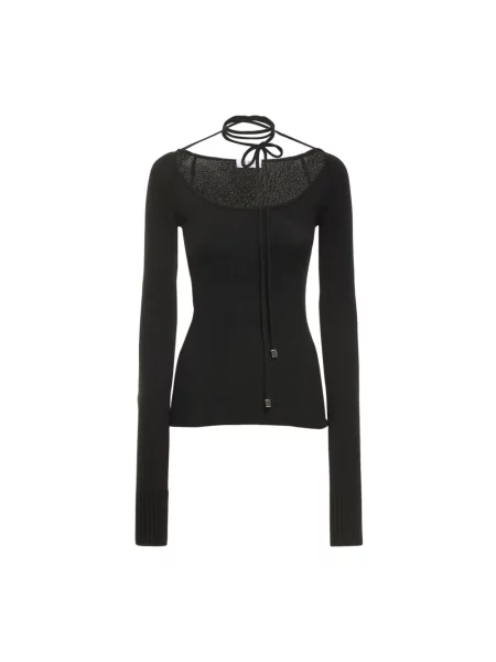 Dzianinowy sweter The Attico czarny