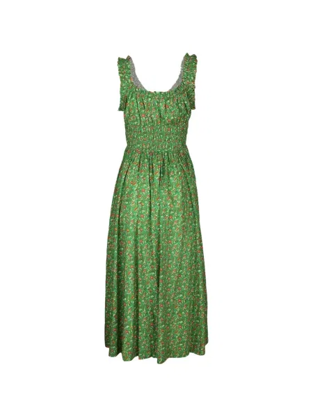 Rochie midi Dôen cu model floral cu imagine verde