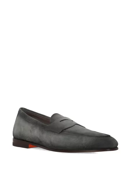 Pantofi loafer Santoni cu bretele gri