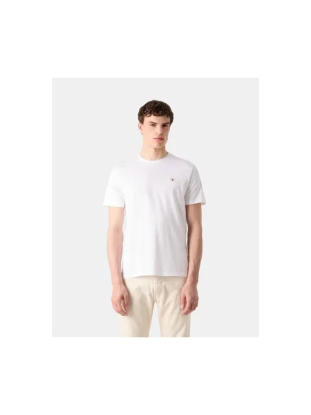 Calvin Klein Jeans Majica pijeska / krvavo crvena bijela