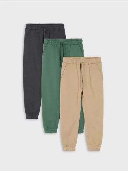 Sinsay Volné teplákové jogger kalhoty 3 pack šedá