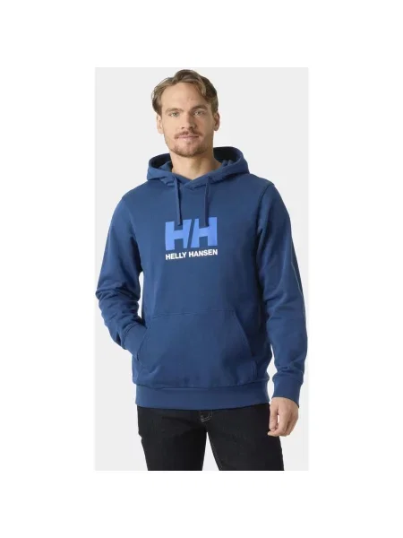Bluza z kapturem Helly Hansen Logo granatowy jasnoniebieski S niebieska