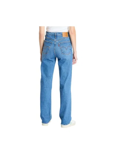 Levi's jeansy RIBCAGE FULL LENGTH high waist niebieskie
