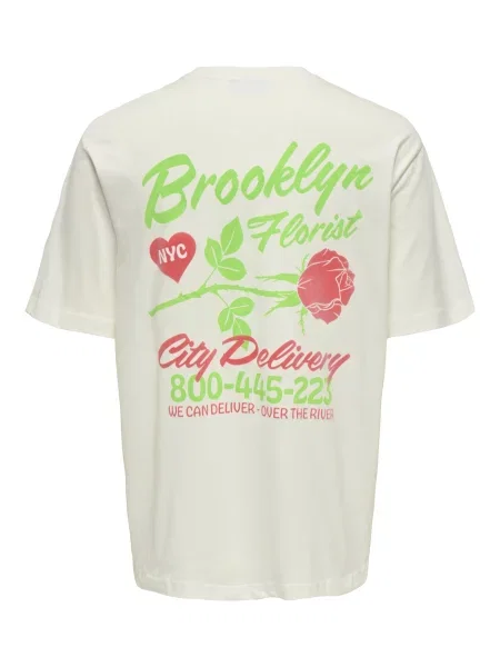 Only & Sons Tricou Rylan verde deschis / roșu alb