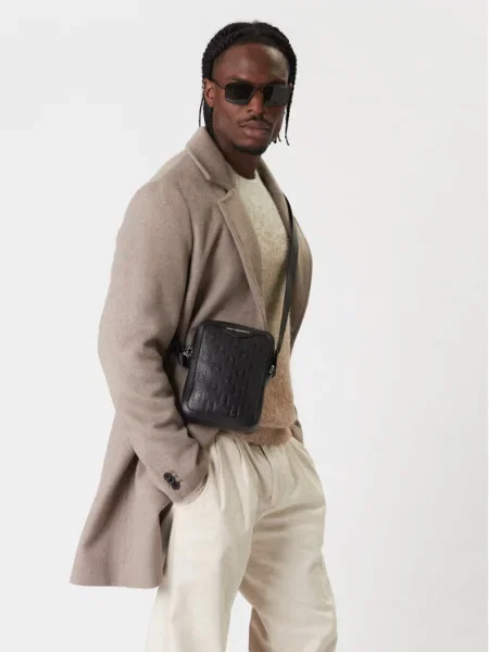 Geantă crossbody Karl Lagerfeld din piele negru