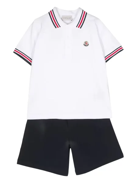 Koszulka polo dziecięca Moncler Enfant niebieska