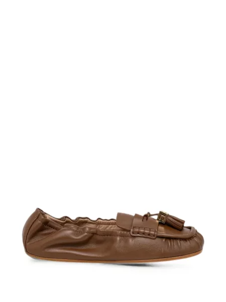 Pantofi loafer Elisabetta Franchi din piele maro