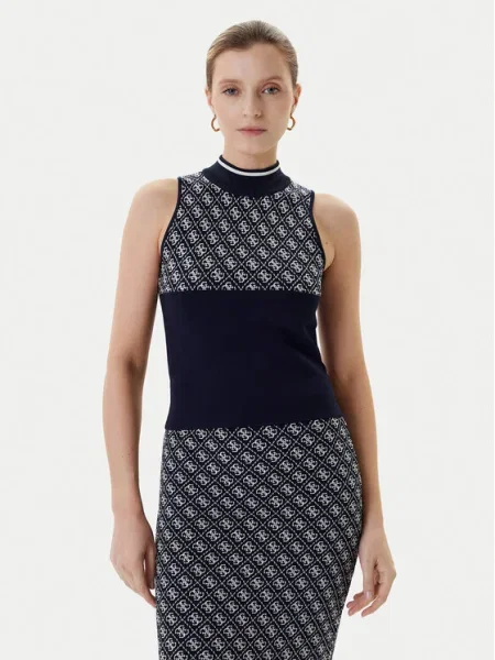 Топ Guess с ниско поло бежово