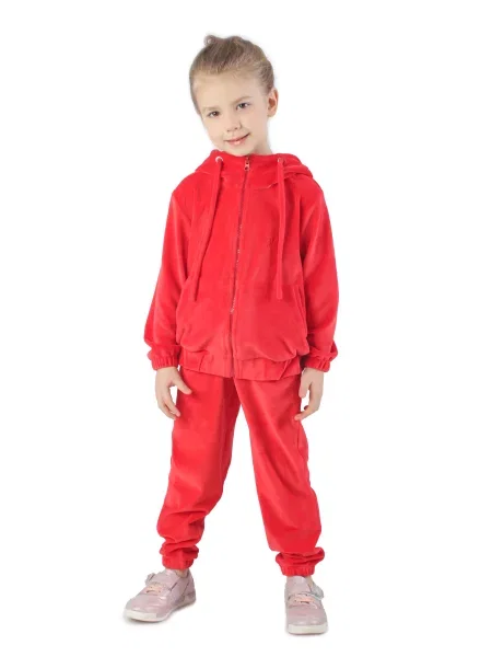 Велюровий Дитячий Спортивний костюм Timbo червоний
