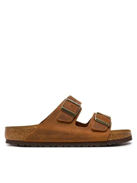 Шкіряні шльопанці Birkenstock Arizona коричневий