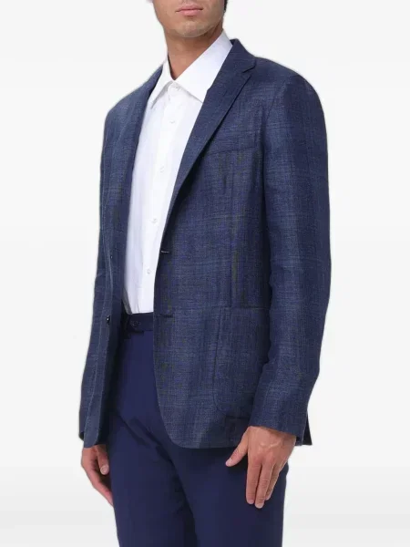 Καρό μπλέιζερ Zegna μπλε