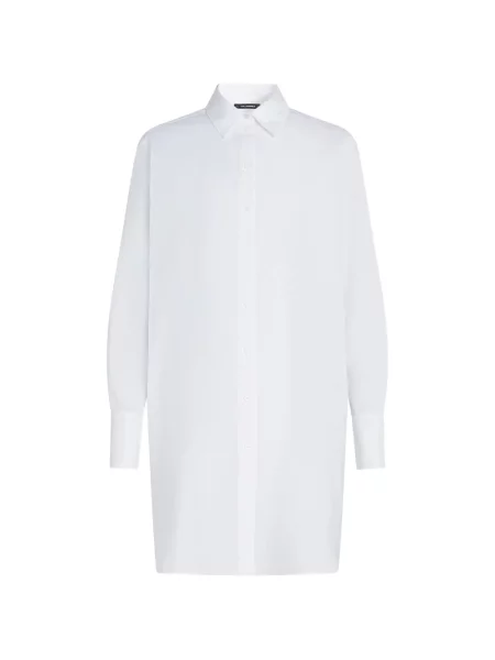 Tunică Karl Lagerfeld cu perle din poplin alb