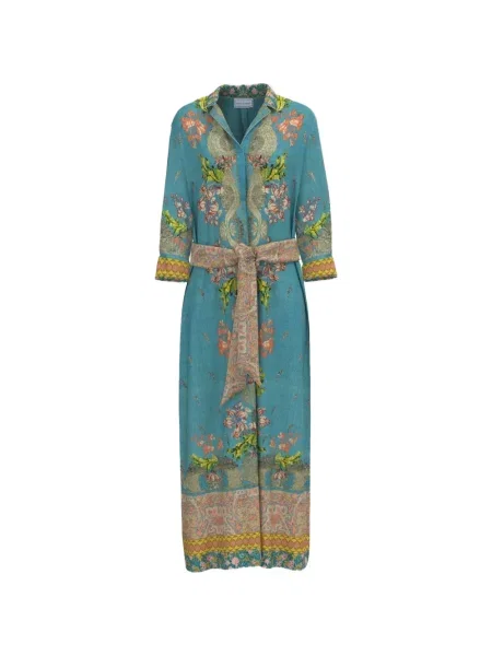 Rochie tip cămașă Pierre-louis Mascia cu model floral cu imagine de costum albastru